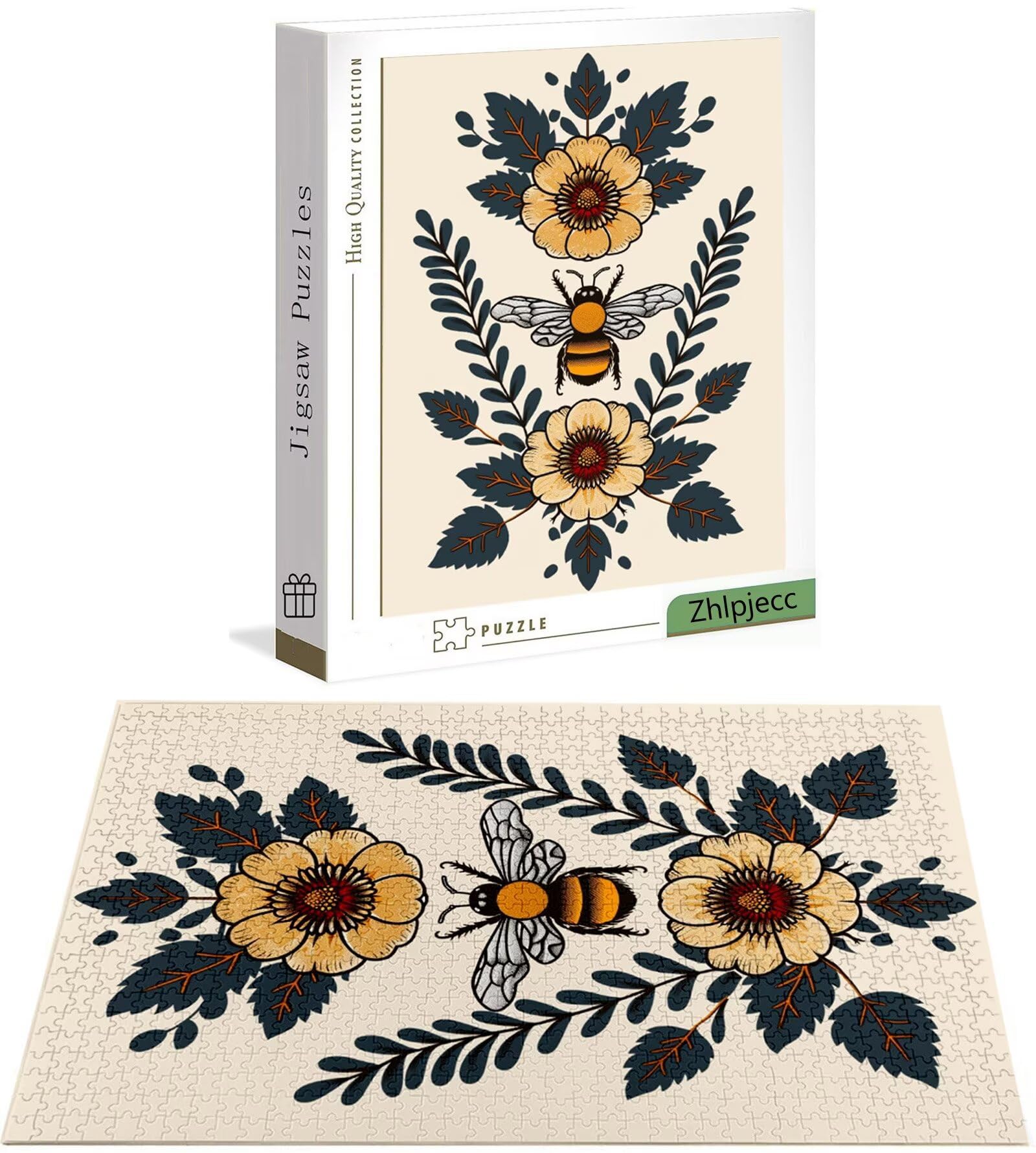 Puzzle Fleur 3000 Pièces Adultes, Puzzle 3000 Pièces pour Adultes et Enfants à Partir de 14 Ans, Abeille Puzzles Bois de Qualité Supérieure avec Une Boîte d'emballage Exquise, Cadeaux de Noël H-6589