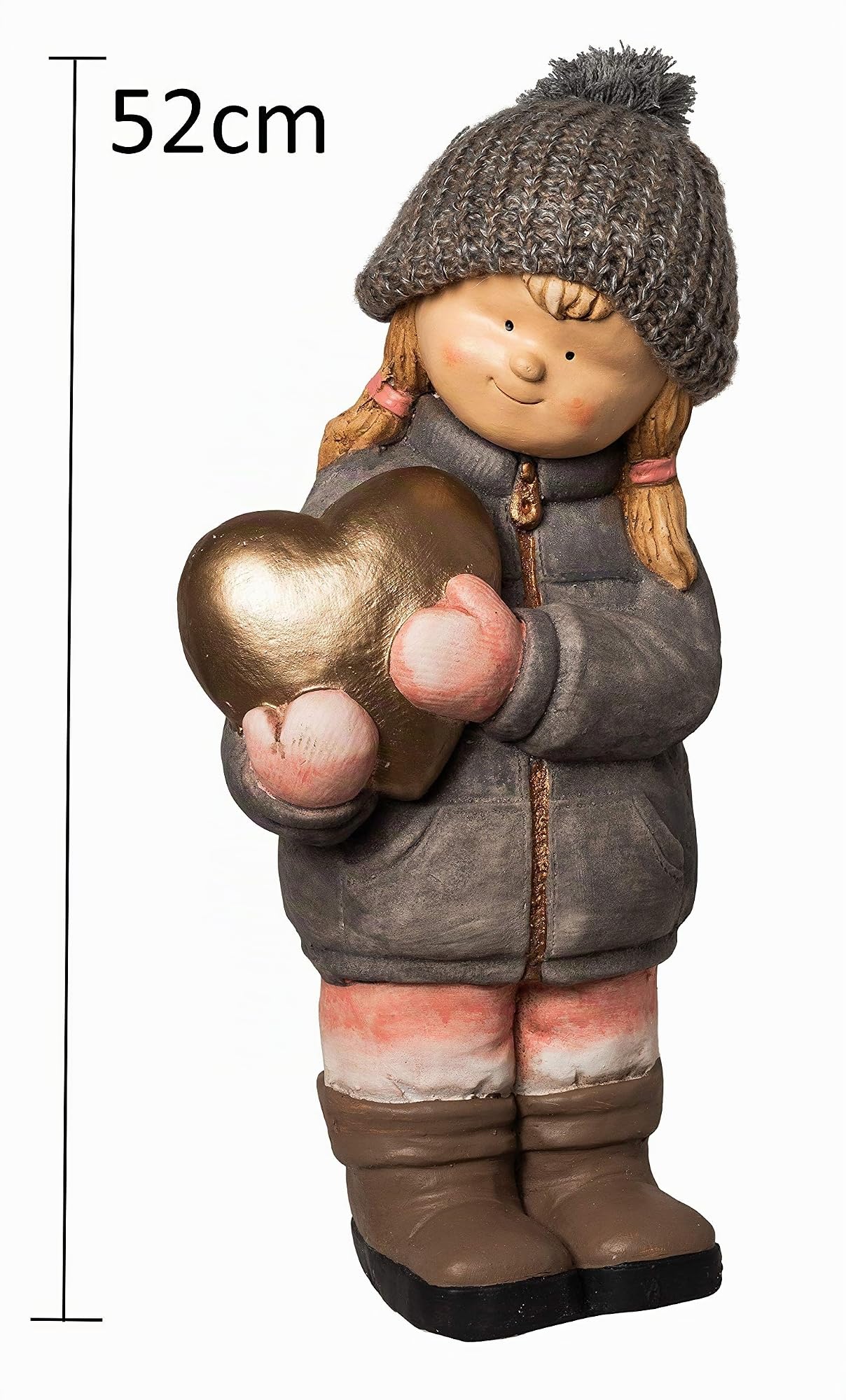 Wichtelstube-Kollektion XXXL Deko Figur 52cm Winterkinder Mädchen Weihnachtsfigur Keramikfigur Weihnachten Gartenfigur