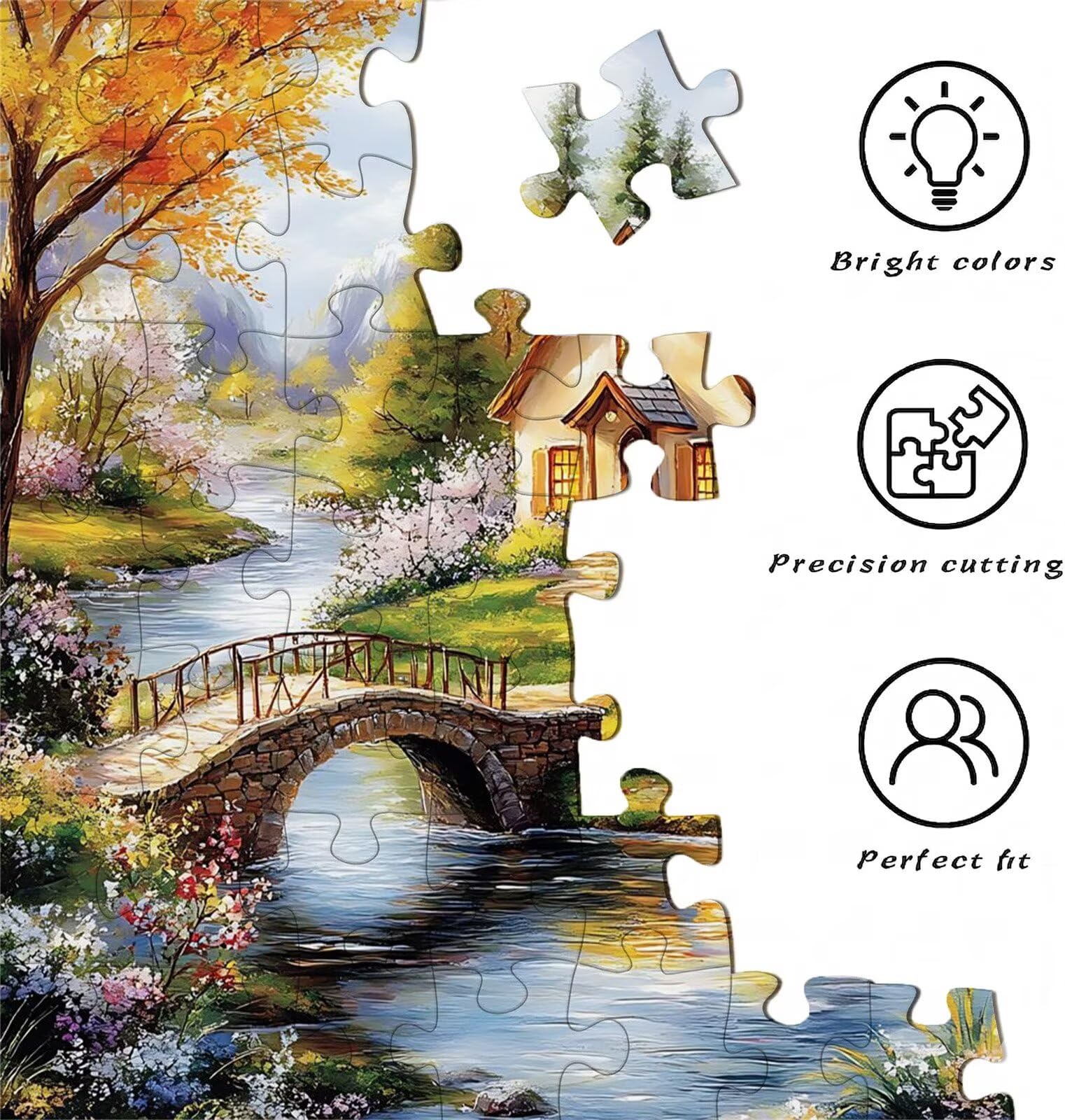 Puzzle 5000 elementów dla dorosłych, kabina krajobrazowa-3 trudne i kolorowe drewniane puzzle, duża łamigłówka 156,5 x 105,5 cm, antystresowa gra z plakatem, dekoracja ścienna do domu, prezent dla
