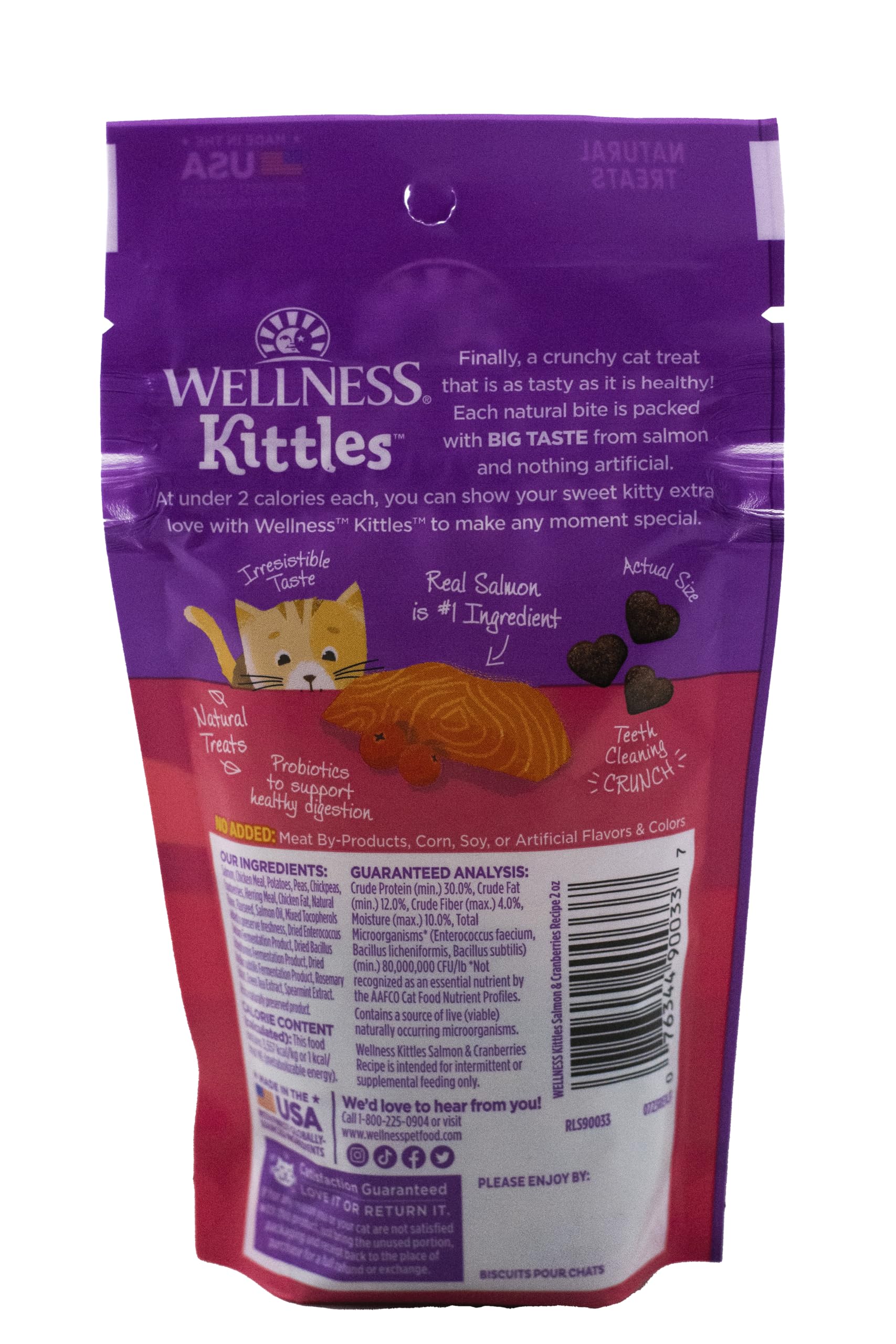 Wellness Kittles Grain Free Cat Treats With Cranberries Flavor