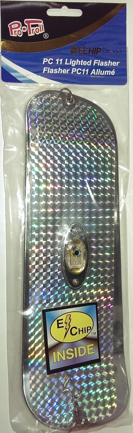 Pro-Troll ProFlash Lighted Flashers (Light Chrome Fishscale, 11 inch)