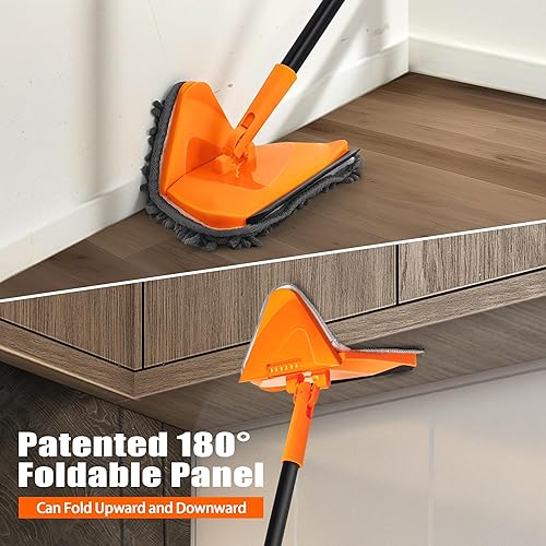 Miniatura 8 de JEHONN Limpiador de pared con mango largo de 82 pulgadas, herramienta de limpieza de techo 3 en 1 con 6 almohadillas de microfibra de felpilla de