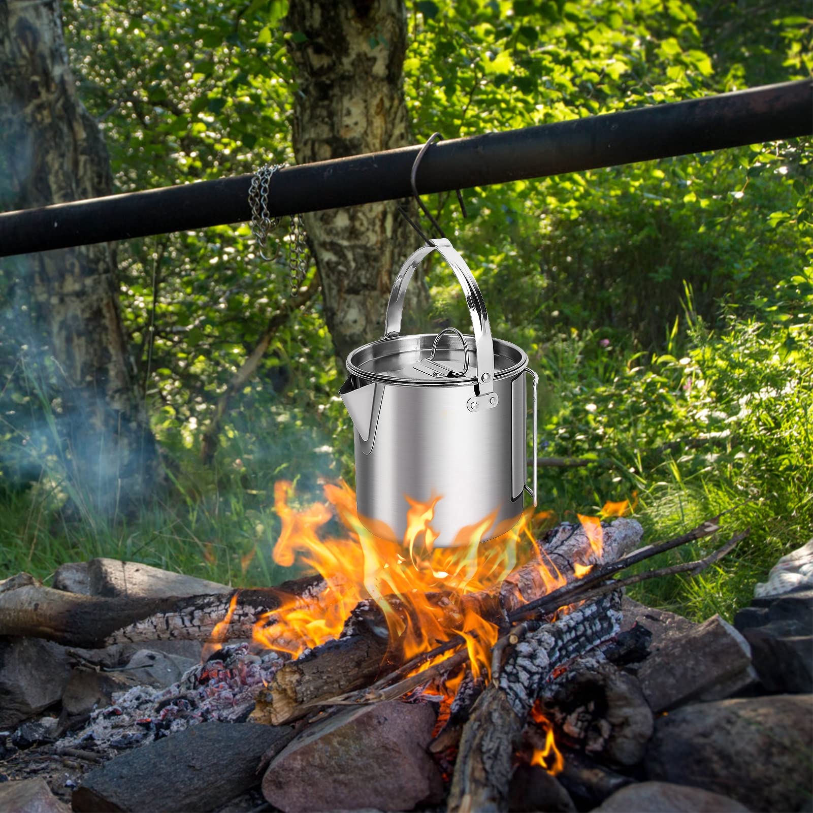 chihee outdoor cooking kettle Fire Maple 1.2L Camping Kettle with Folding Handle Narrow Mouth Portable  Stainless Steel Kettle for Hiking Fishing Outdoor Cooking (Silver, One  Size) : Amazon.com.be: Home & Kitchen