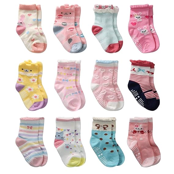 Trendy Dukaan Baby Boys Cotton Grip Socks (Pack of 6)