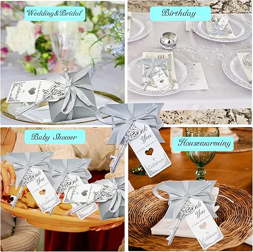 Miniatura 7 de Juego de 100 abridores de botellas con llave de esqueleto, recuerdos de fiesta de boda, caja de caramelos, tarjeta de regalo de acompañante vintage