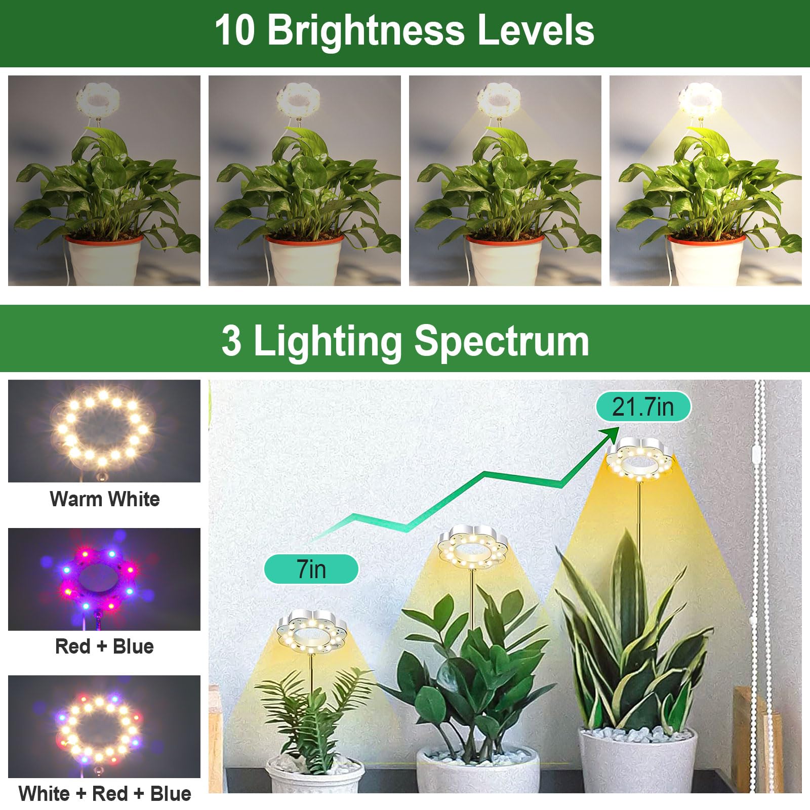 Amazon.com : Plant Grow Light for Indoor Plants 2 Packs Full
