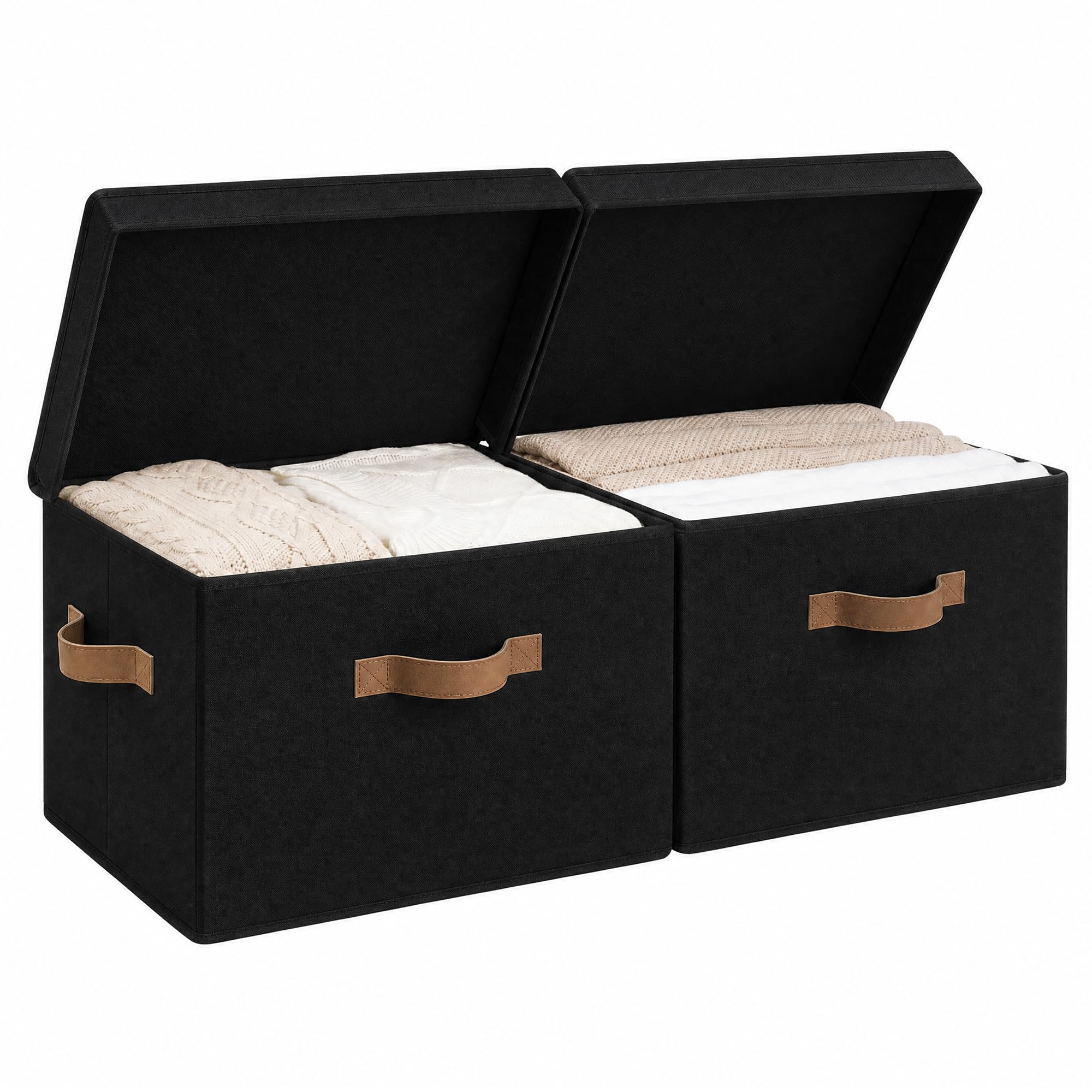 StorageWorks Fabric Storage Bins with Lids, Closet Storage Bins