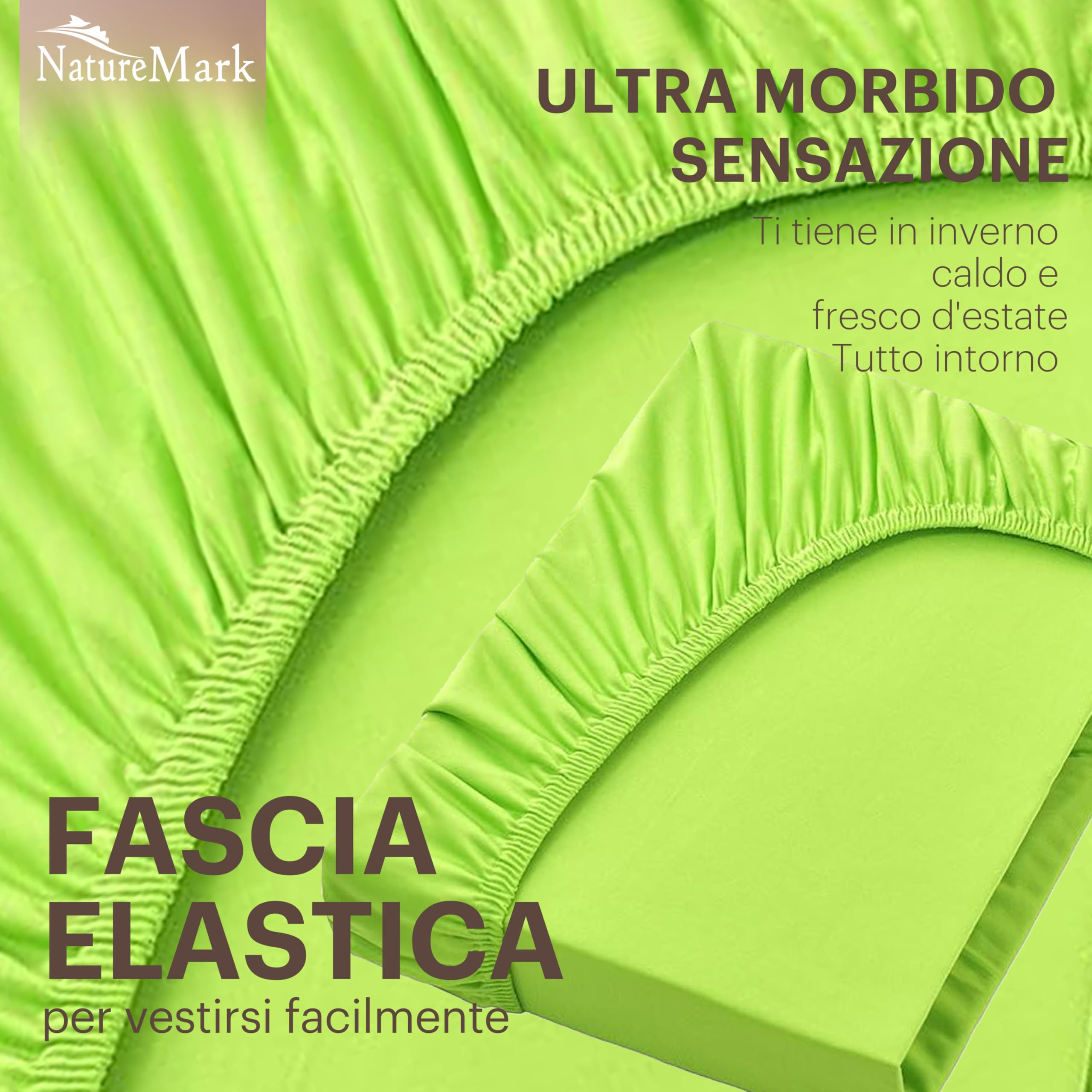 Lenzuolo Jersey 100% Cotone Con Angoli Elastici, Matrimoniale 180x200 Cm, Per Materassi Fino A 25 Cm, Bianco, Certificato OEKO-TEX