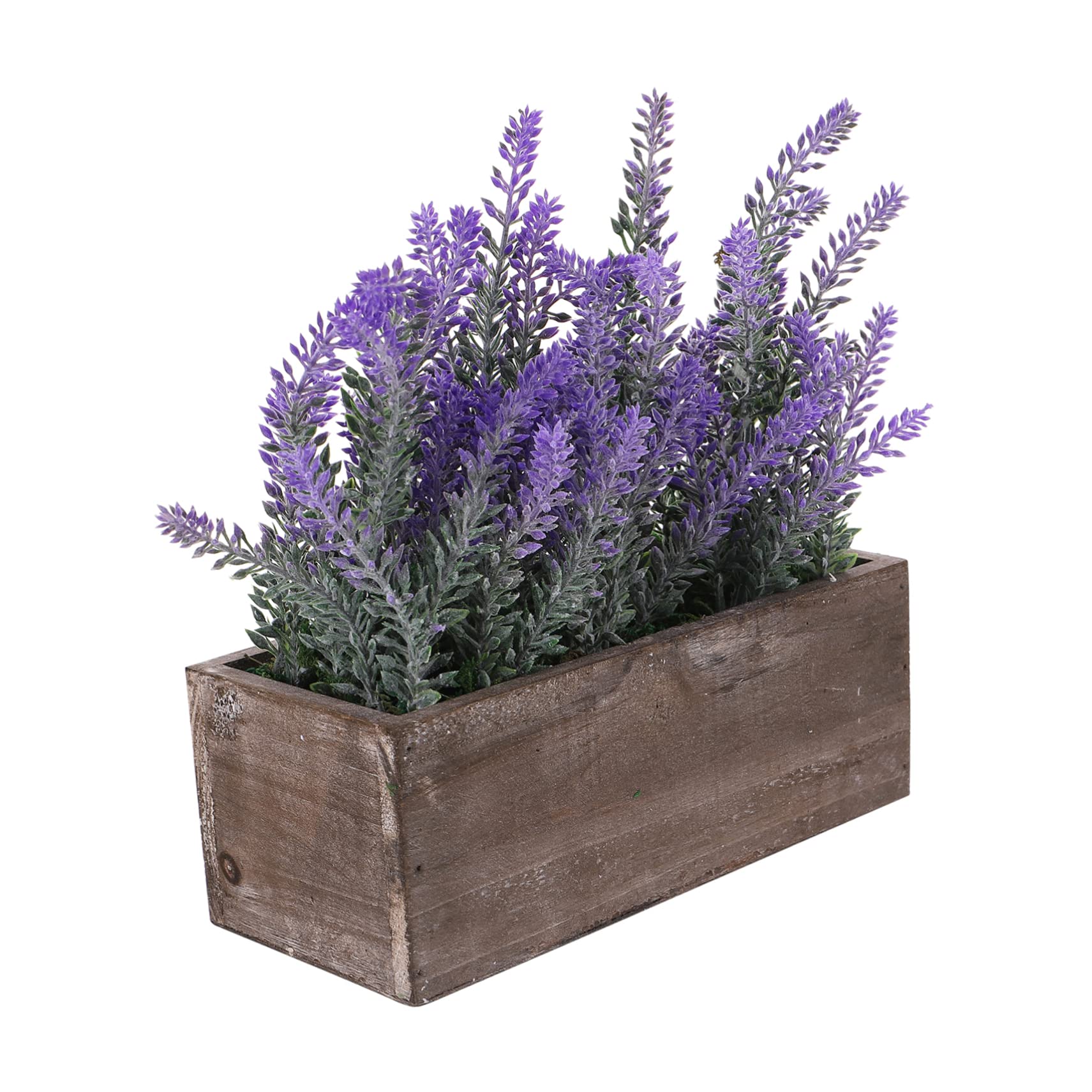 OUNONA Künstlicher Lavendel Bonsai im Holztopf, Naturgetreue Deko
