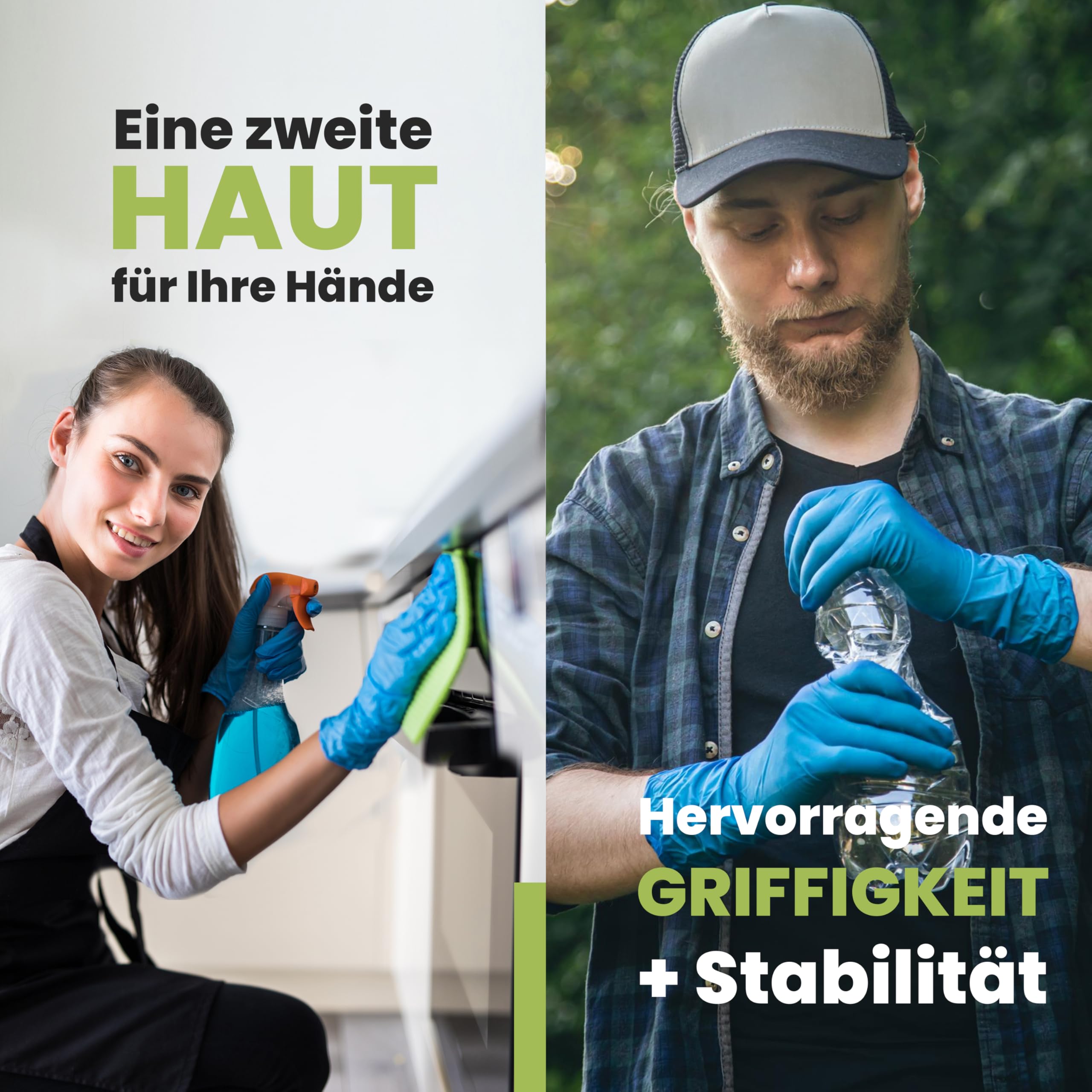 1000 Nitrilhandschuhe XL Blau Einweghandschuhe Anallergisch 4.5g, Puderfrei, Latexfrei, Für Kosmetiker, Tätowierer, Werkstätten, Lebensmittelverarbeitung (XL, Blau)