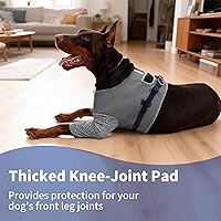Vista 7 de DDog - Funda de recuperación para pierna delantera, codo ajustable para perro con arnés para mascotas, protector de codo para perros que evita lamer