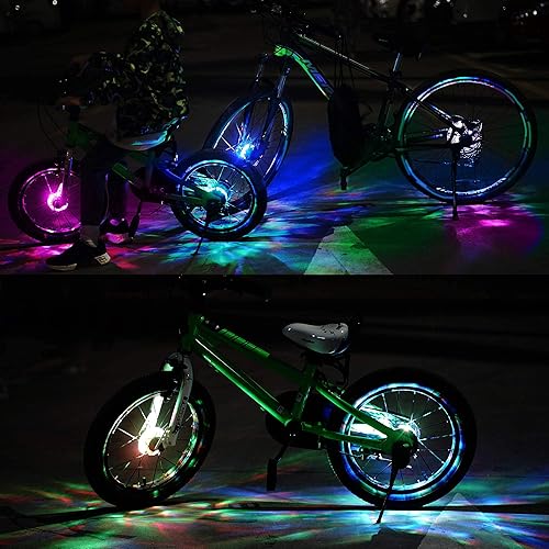 Miniatura 6 de DAWAY Luces de rueda de bicicleta recargables  A16 Cool Led Luces de neumático de bicicleta, accesorios de cubo de bicicleta para niños y niñas,