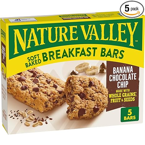 Nature Valley Soft Baked Breakfast Bars, Banana Chocolate Chip, Morning Snacks, 5 Bars, 8.85 oz