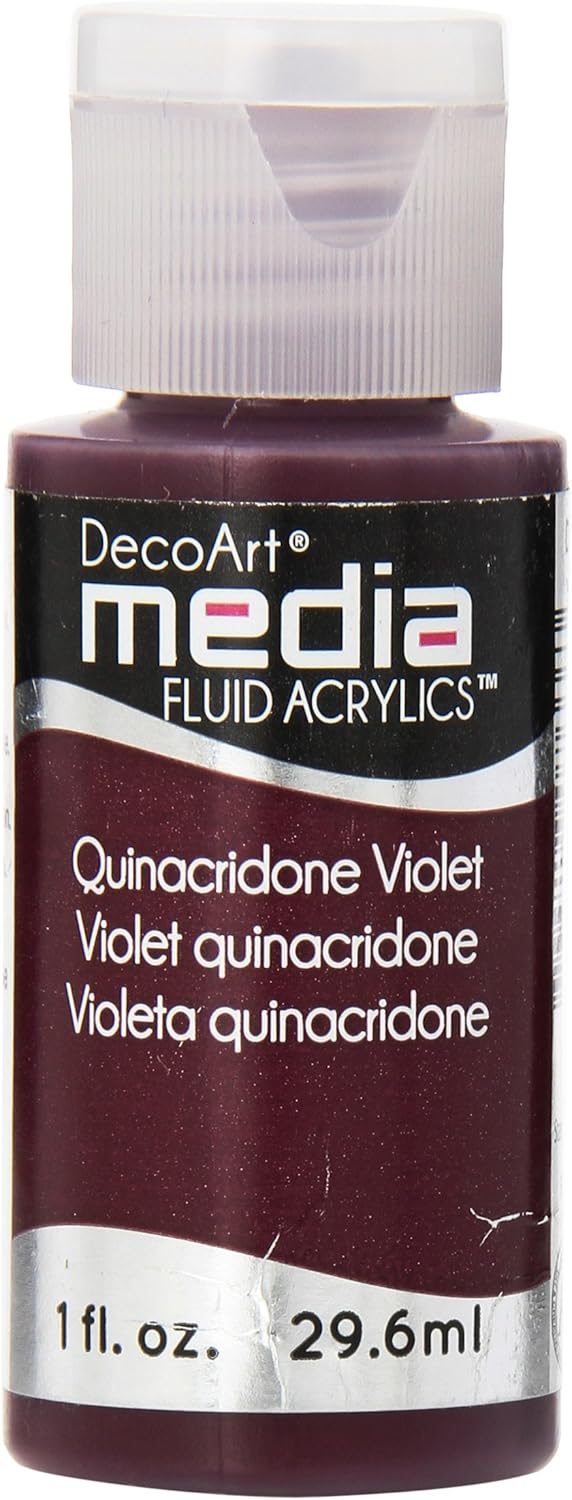 Deco Art DMFA-34 Media Fluid Acrylic Paint, 1-Ounce, Quinacridone Violet