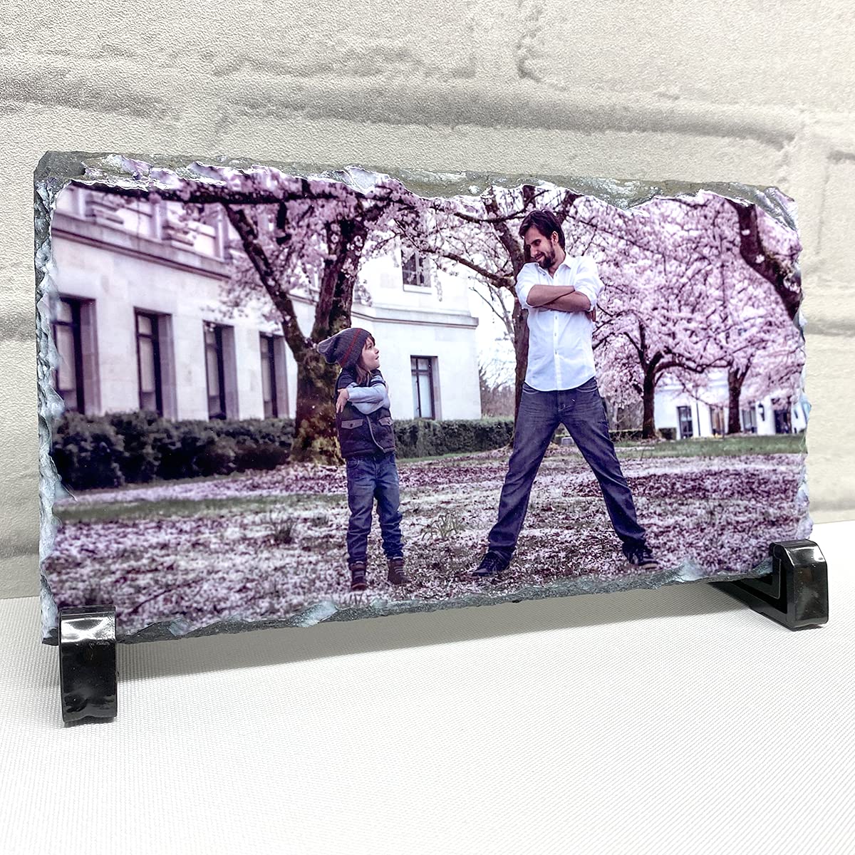 Shopquality4u Personalised Rock Slate Photo 12 X 22Cm Personalised Gift For Her Or Him (Rectangle)