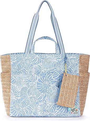 Sakroots Cassia Beach Tote Oversized Lightweight Tote Bag with Comfortable Straps, Open Top & Roomy Interior.