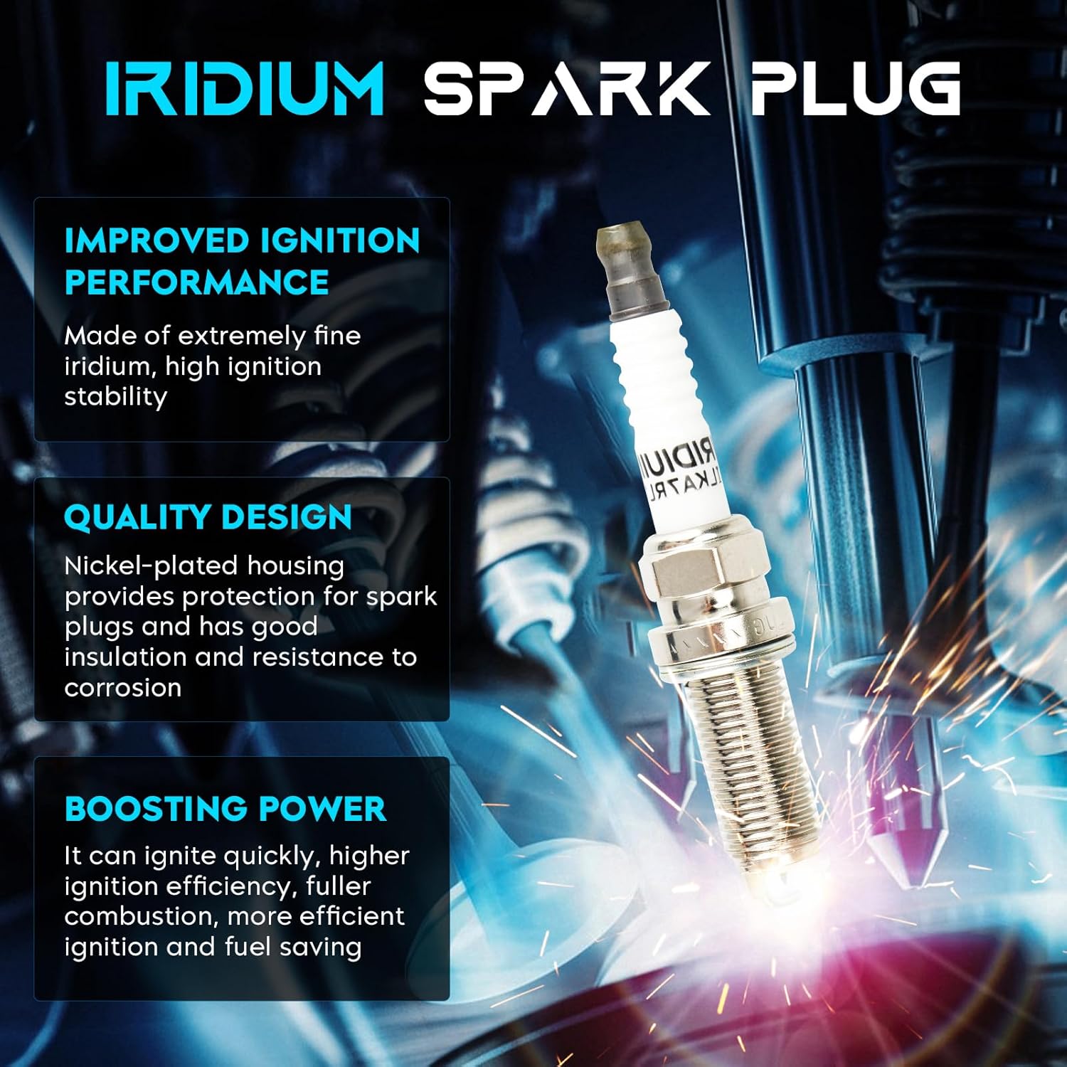 Set of 8 Ignition Coils Pack 8 Iridum Spark Plugs Compatible with 2011-2013 Infiniti QX56 5.6L, 2014-2017 Infiniti QX80 5.6L Replace UF677, 224481LA0B, UF650, 224481LA0A