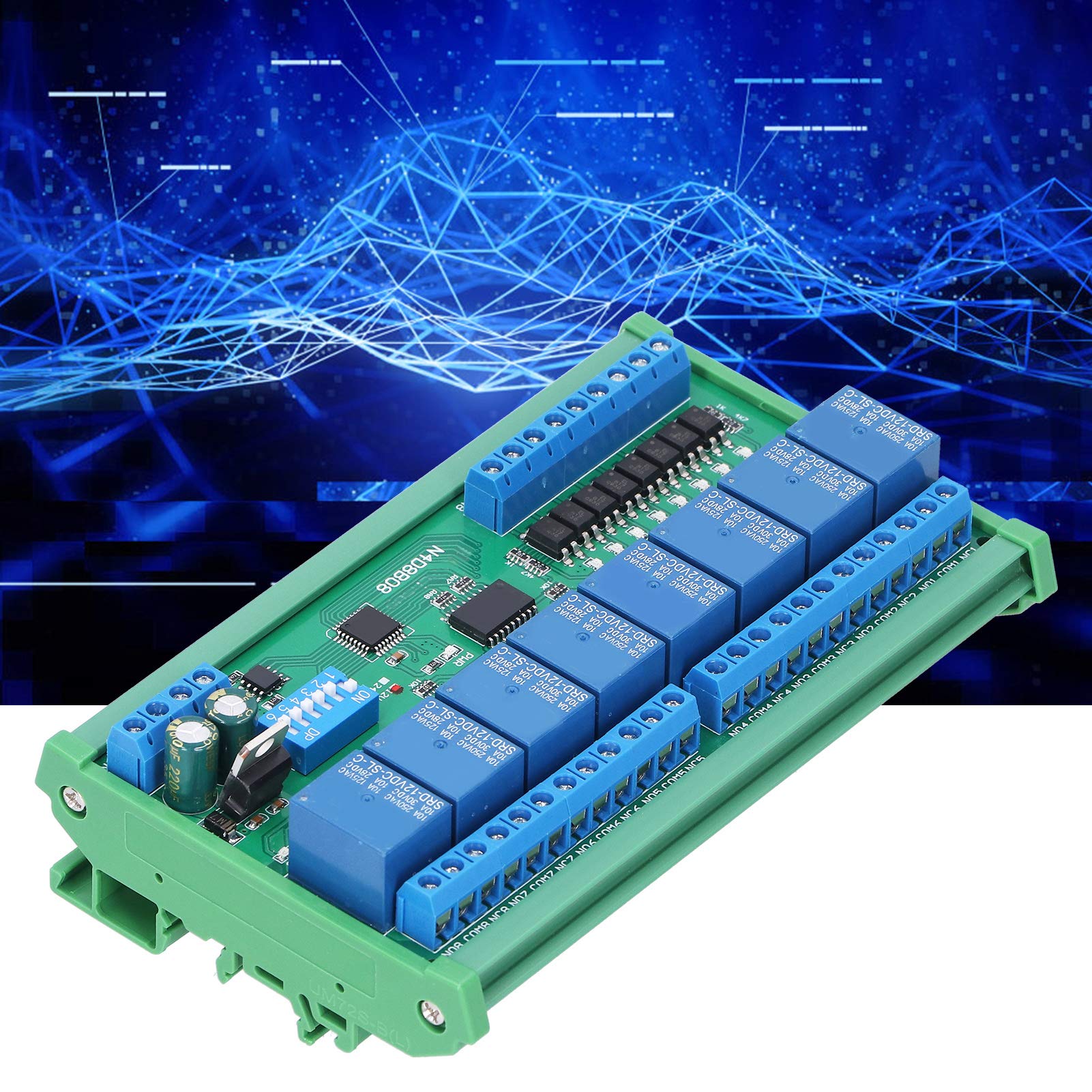 Module De Relais RS485 8 Entrées 8 Sorties Boîte De Rail DIN35