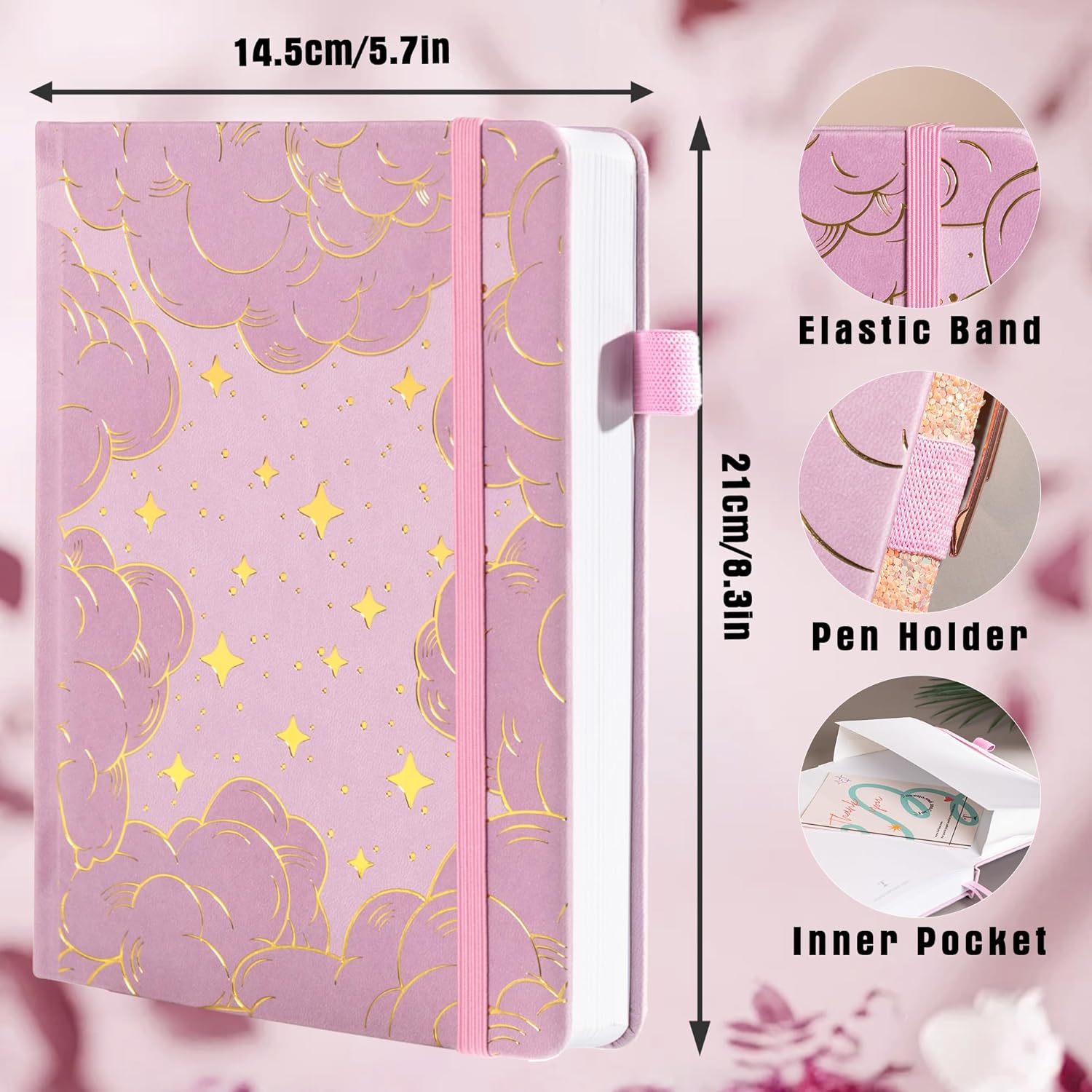 TIEFOSSI A5 Dotted Journal for Women Men, Dot Grid Notebook, 160 GSM Thick Paper, 192 Numbered Pages, Dotted Journal Notebook for Planner Organization, 5.8 x 8.2 in