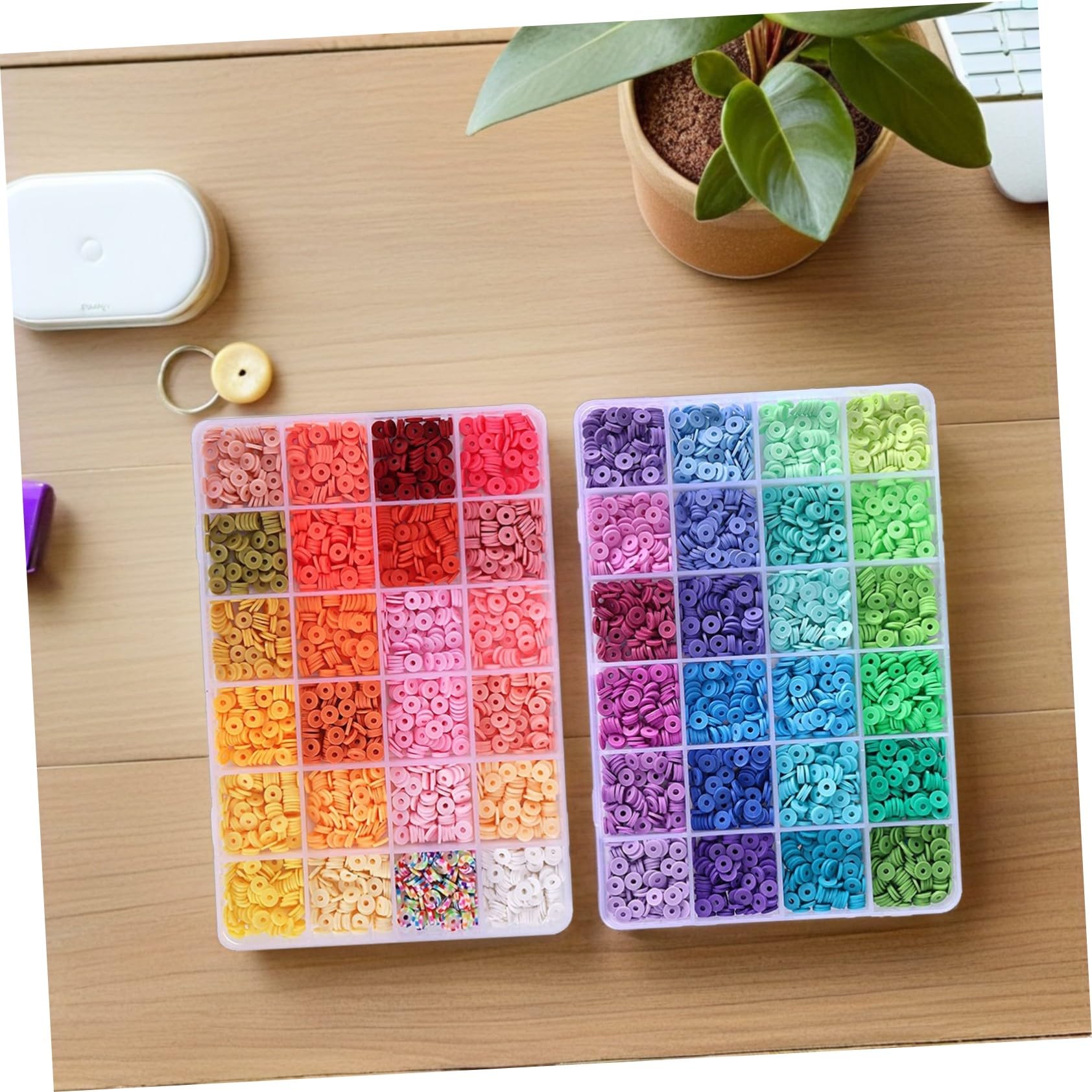 WEKAMOS Kit per Creazione Gioielli Argilla Polimerica Colori Perline per Bracciali Fai da Te Accessori per Collane e Portachiavi per Attività e Regali Creativi