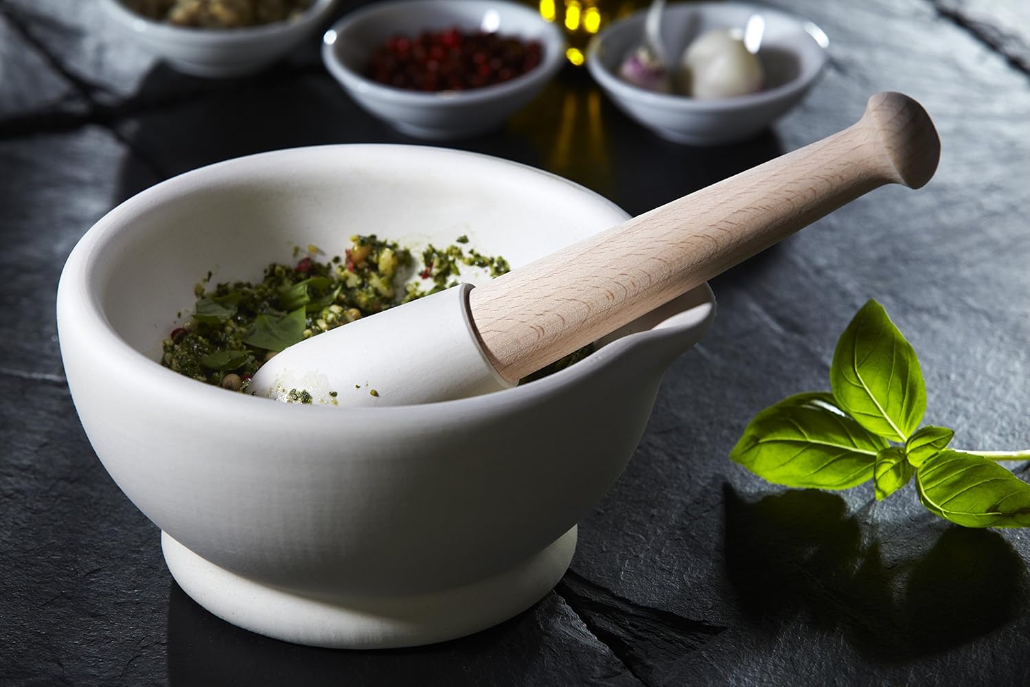 Milton Brook Unglazed Mortar and Pestle, 4-Inch Diameter