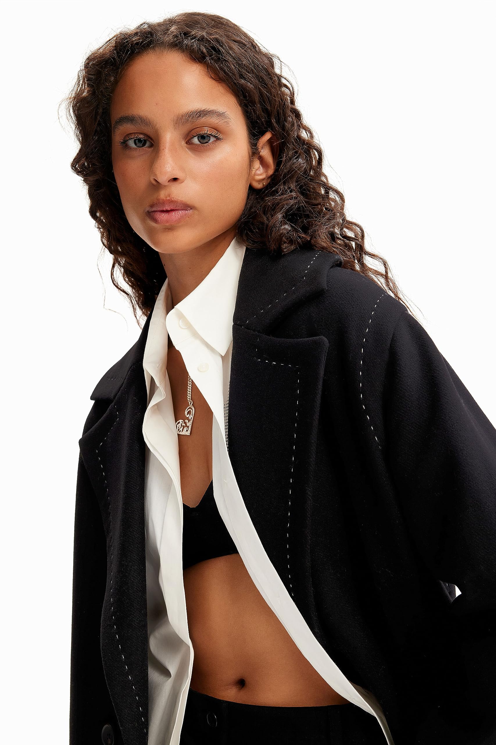 Desigual Coat_stitch Woman Woven Overcoat Mujer (Pack de 1)