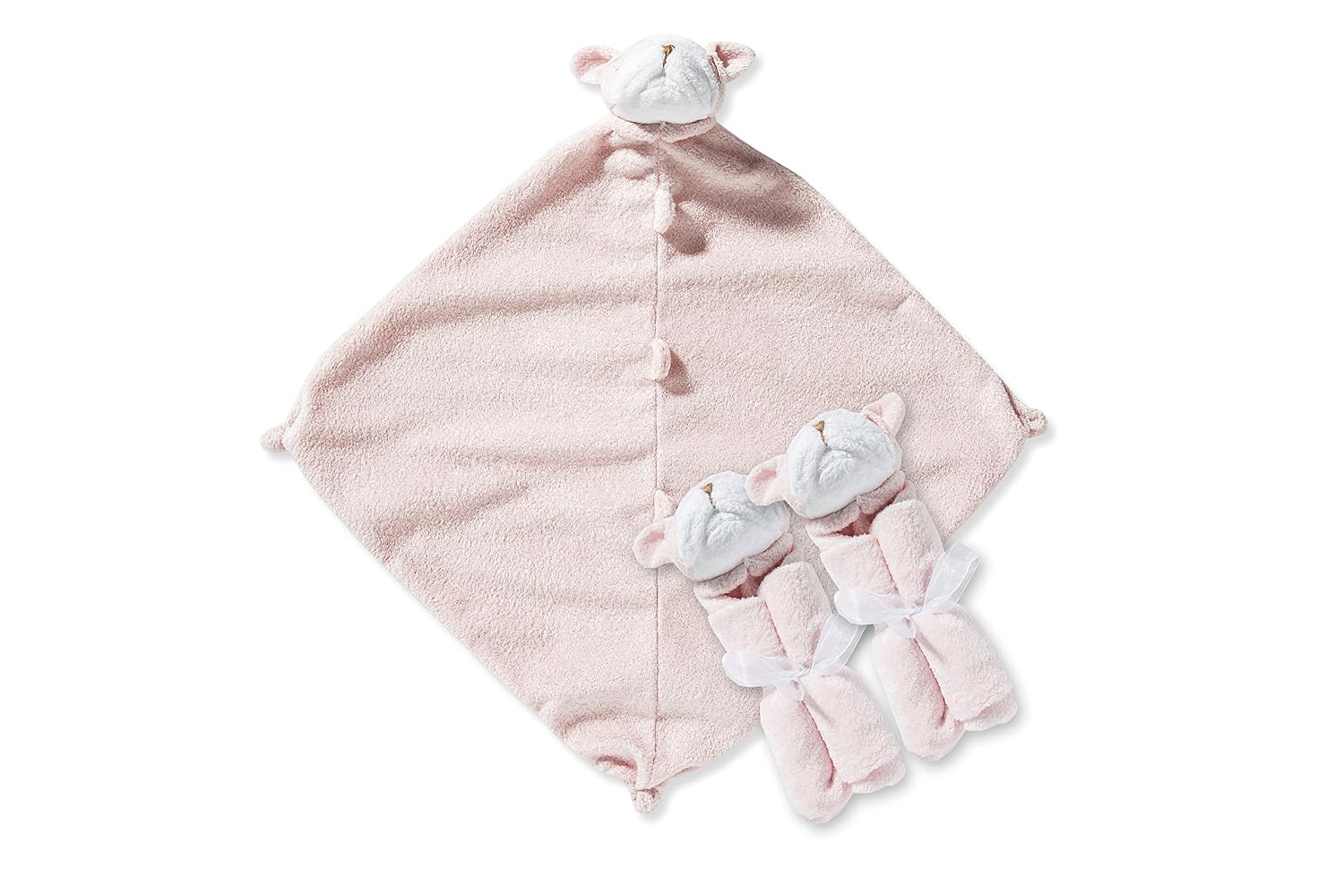 Angel Dear Pair and a Spare 3 Piece Blanket Set, Pink Bulldog