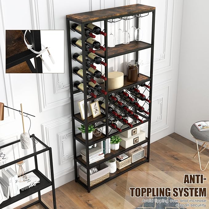 Estante de Vino Industrial SlickBlue para 27 Botellas y 16 Copas miniatura 4