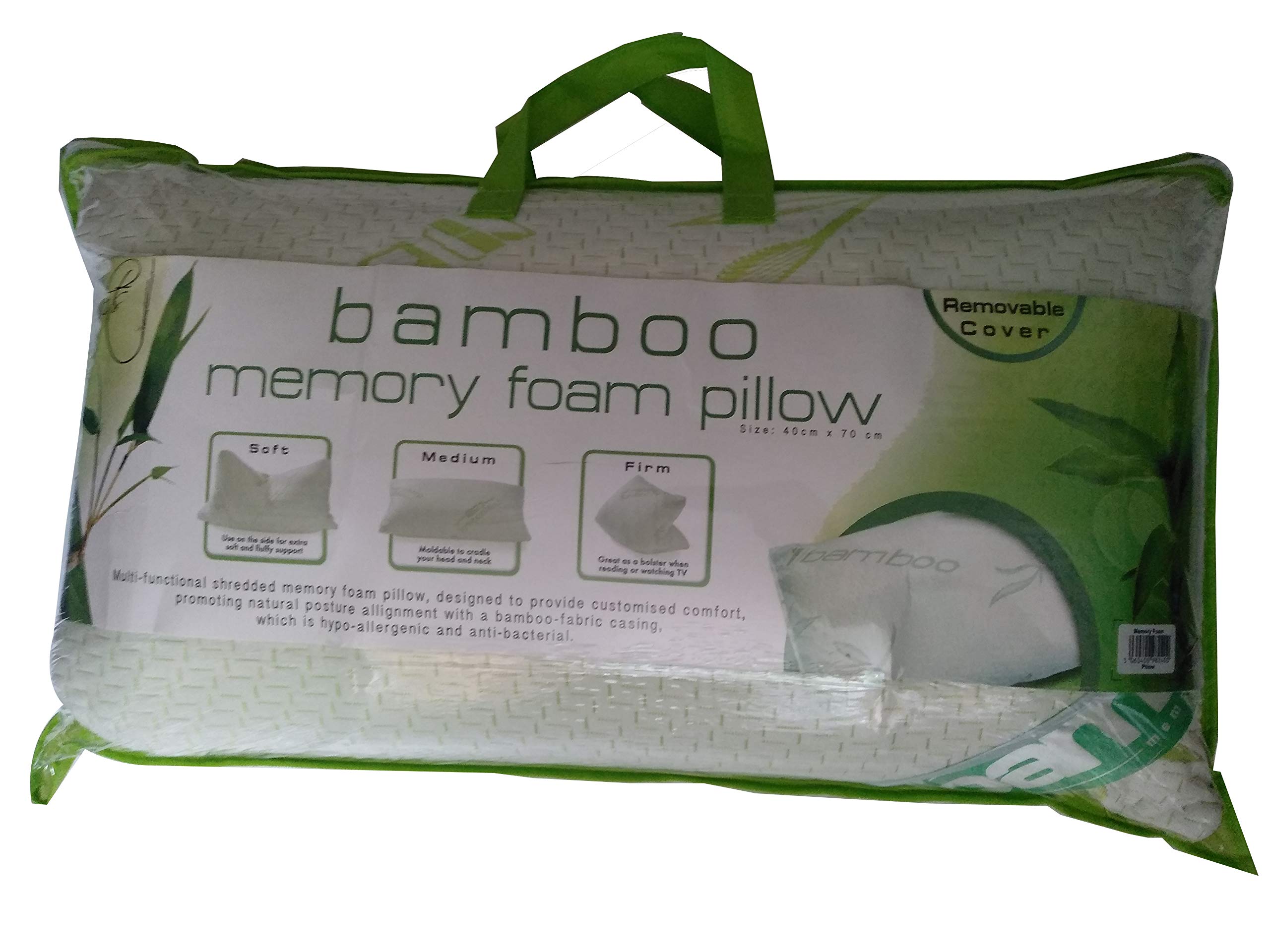 Ar Textile Beige Luxury Bamboo Memory Foam Pillows With Removable Cover, Medium Firm Support, Orthopedic Pain Relief Pillows (Pack Of 3)