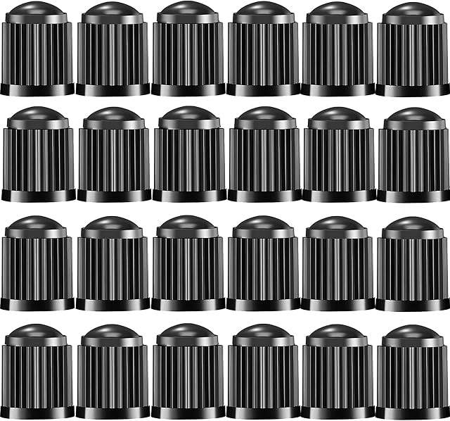 50pcs Tyre Valve Caps, Plastic Universal Car Tire Stem Dust Covers with Seal Ring for SUV,Trucks,Bike,Bicycle,Motorbike,Black