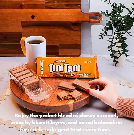 Delicious Aussie Simpler - Tim Tam Chocolate Biscuits VALUE 5 PACK - 3 Original, 1 Chewy Caramel, 1 Extra Chocolaty, Authentic Australian Yummy Flavor Twist in Every Bite!