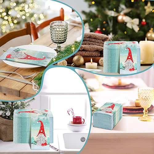 Miniatura 7 de 200 servilletas de Navidad para invitados, gnomos, toalla de mano desechable de Navidad para baño, papel para el hogar, Navidad, invierno,