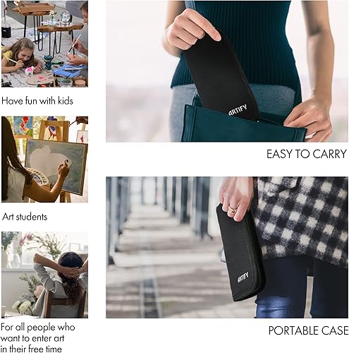 Miniatura 6 de ARTIFY - Juego de 10 brochas de pintura, con estuche de transporte