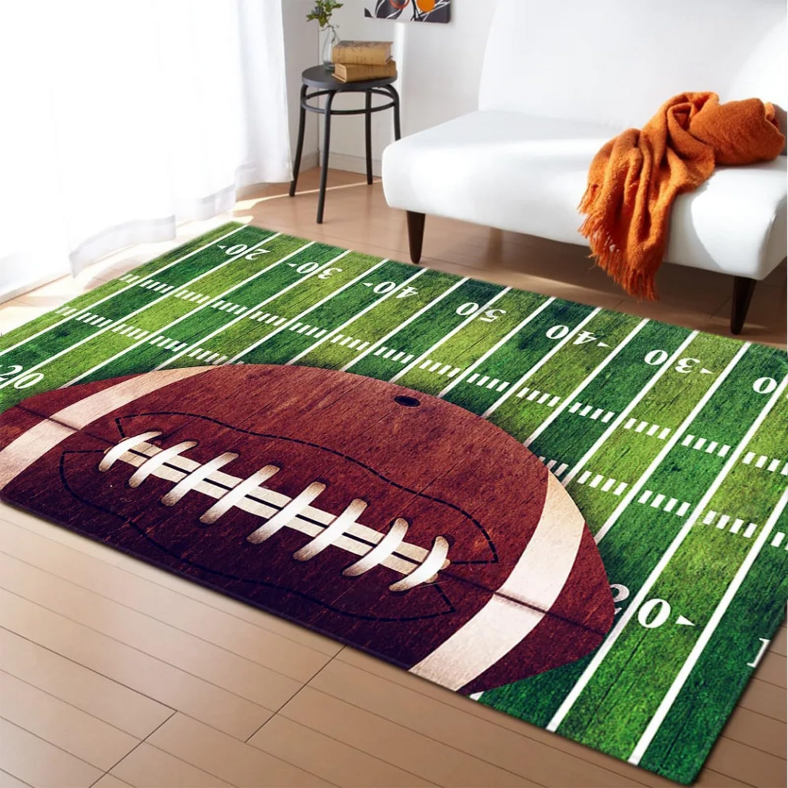 Tapis de chambre rugby enfant 120 x 160 cm lavable