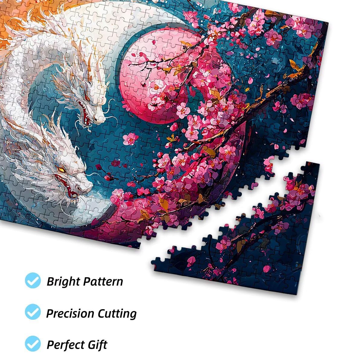 Puzzle 3000 sztuk dorosłych smok puzzle dla dorosłych kwiat puzzle zabawki edukacyjne oryginalne prezenty dla kobiet, puzzle kreatywna rozrywka, zabawna gra rodzinna 122x81cm I-24
