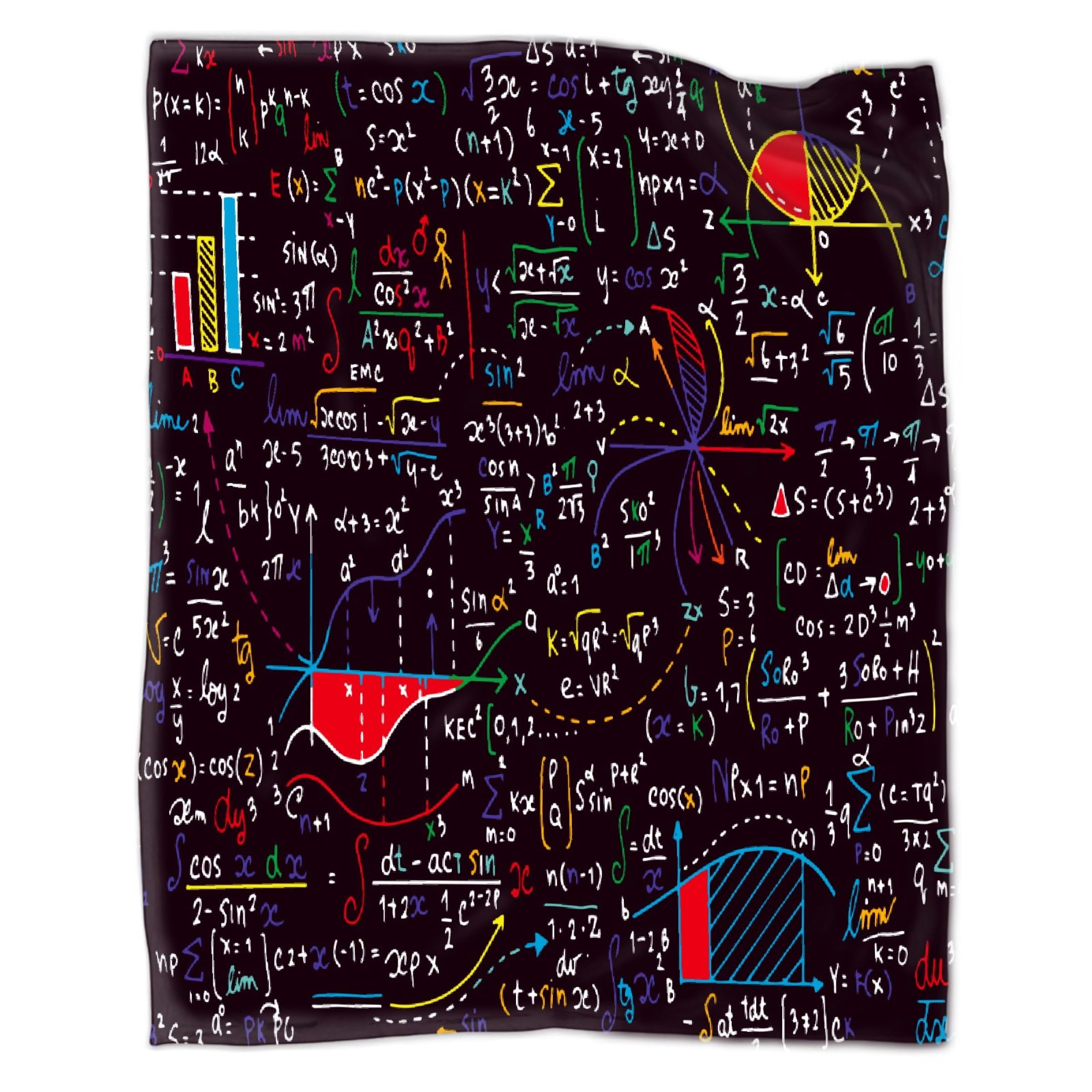 Math Blanket Gifts for Math Lover 40 x 50 Inch for Kid, Fannel Fleece Throw Blanket Super Soft Throws Blanket for Bed Couch Sofa
