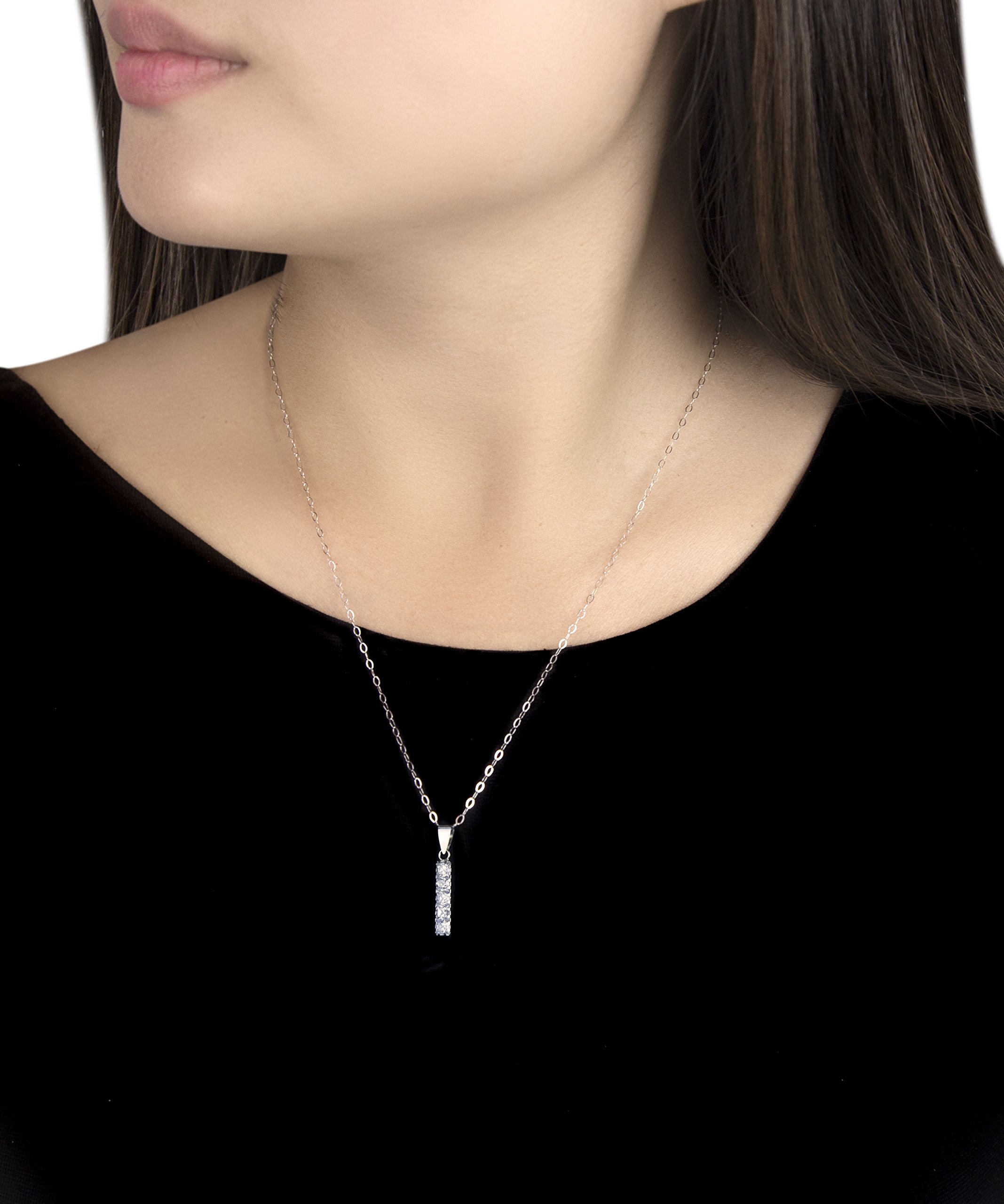 Carissima Collar de mujer con oro blanco de 9 quilates (375/1000), circonita, 46 cm