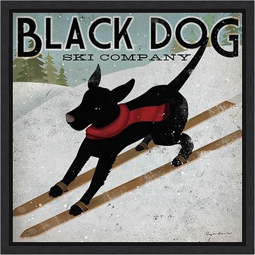 Amanti Art Framed Canvas Wall Art Print (16x16) Black Dog Ski Co (square) by Ryan Fowler Float Framed Canvas Art for Wall Decor, Living Room, Amanti Art Framed Canvas Wall Art Print (16x16) Black Dog Ski Co (square) by Ryan Fowler Float Framed Canvas Art for Wall Decor, Living Room,