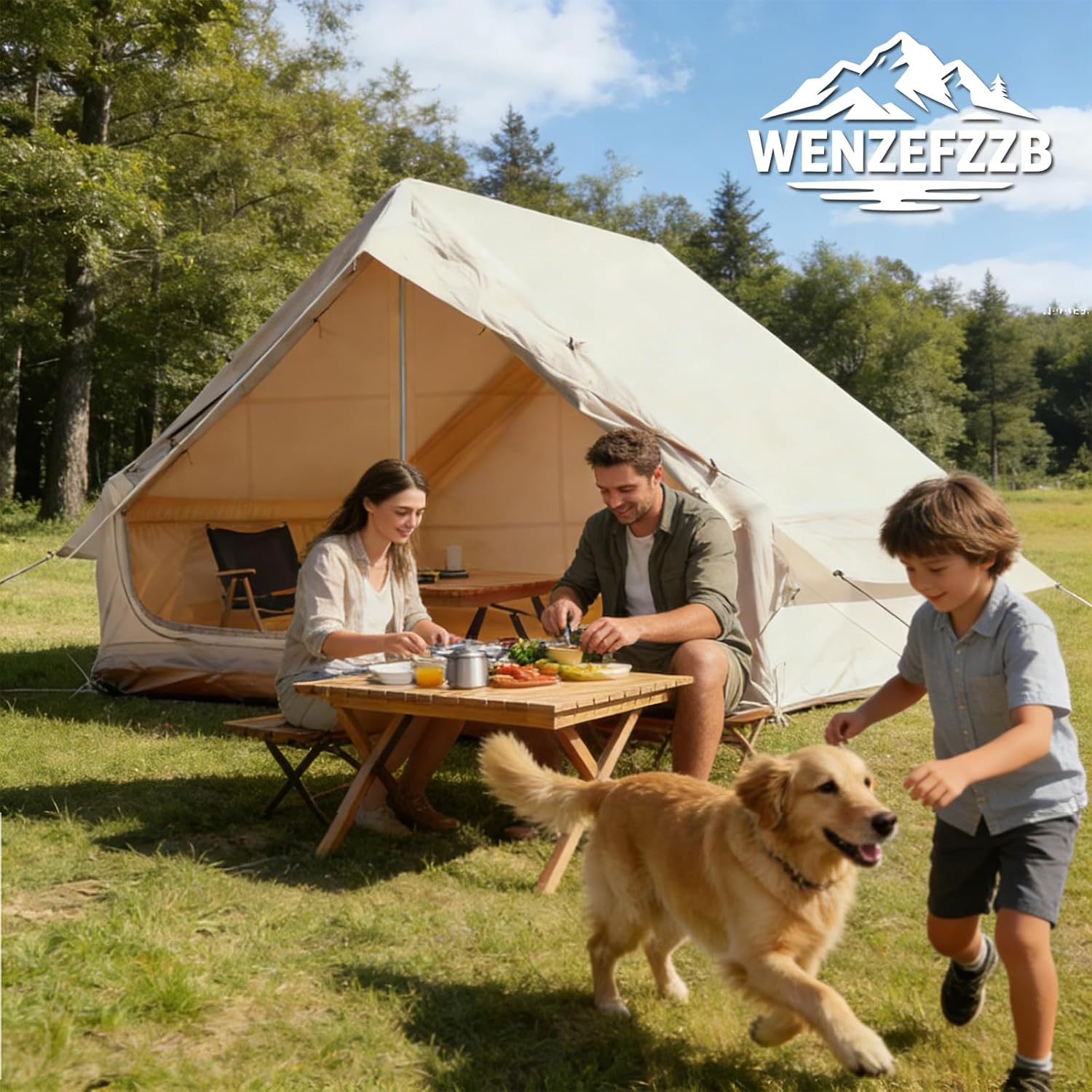 2025 Upgraded Waterproof Inflatable Camping Tent for 5-8 People, No Assembly Needed Luxury Glamping House, Oxford Fabric Inflatable Camping Tents with Hand Pump