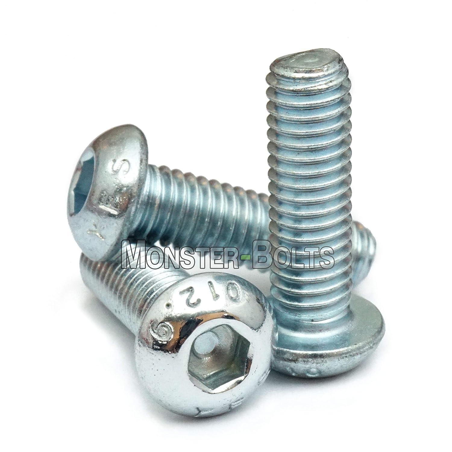 MonsterBolts - M6 x 25mm Button Head Socket Cap Screws, ISO 7380, Zinc Baked CR+3, 50 Pack