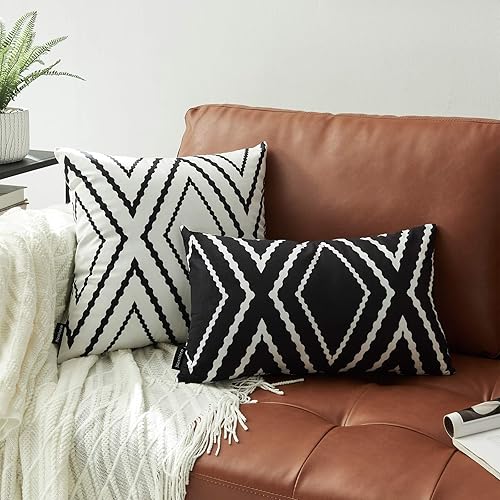 Miniatura 2 de Juego de 2 fundas de almohada decorativas de mezcla de poliéster bohemio azteca para sofá cama y decoración de cama