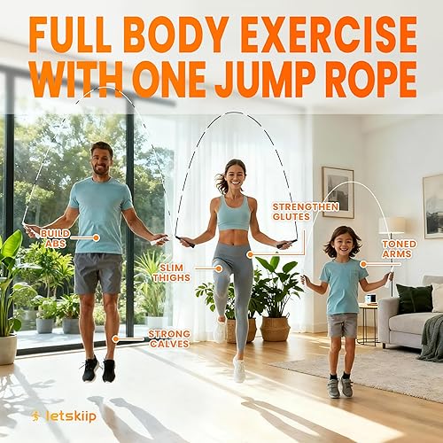 Miniatura 4 de Cuerda de saltar ajustable con cuentas para principiantes, mujeres y adultos, cuerda de fitness segmentada sin enredos con 10 cuentas de repuesto y