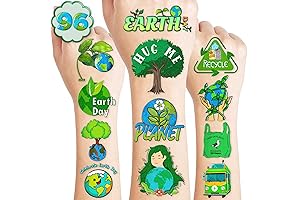 101 Pcs Save The Earth Day Environment Zero Waste Temporary Tattoos