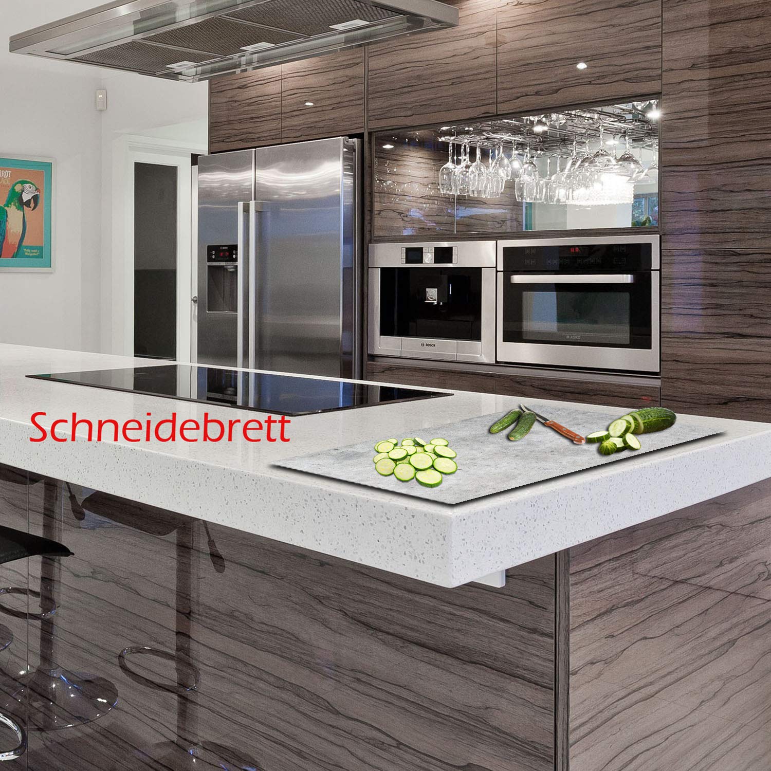 Herdabdeckplatte Ceranfeld 80x52 Abstrakt Grau Kochplatten Glas Induktion Deko