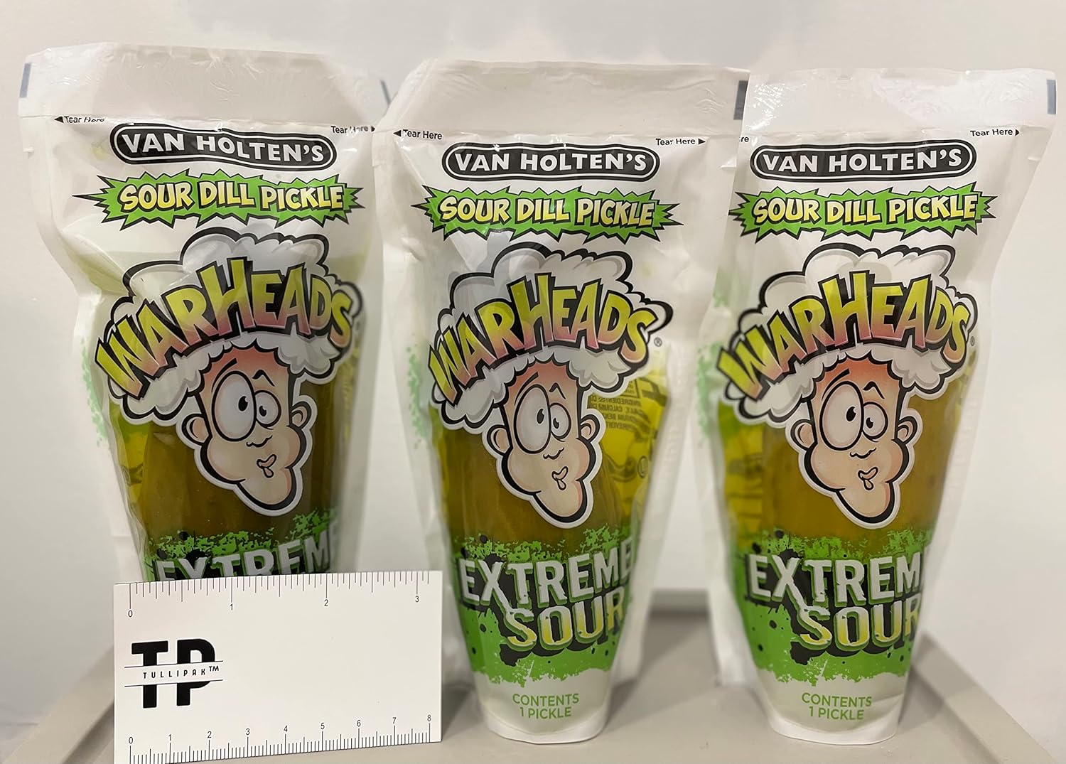 WARHEAD JUMBO Pickles Intense Sour Flavor (3) Pack of