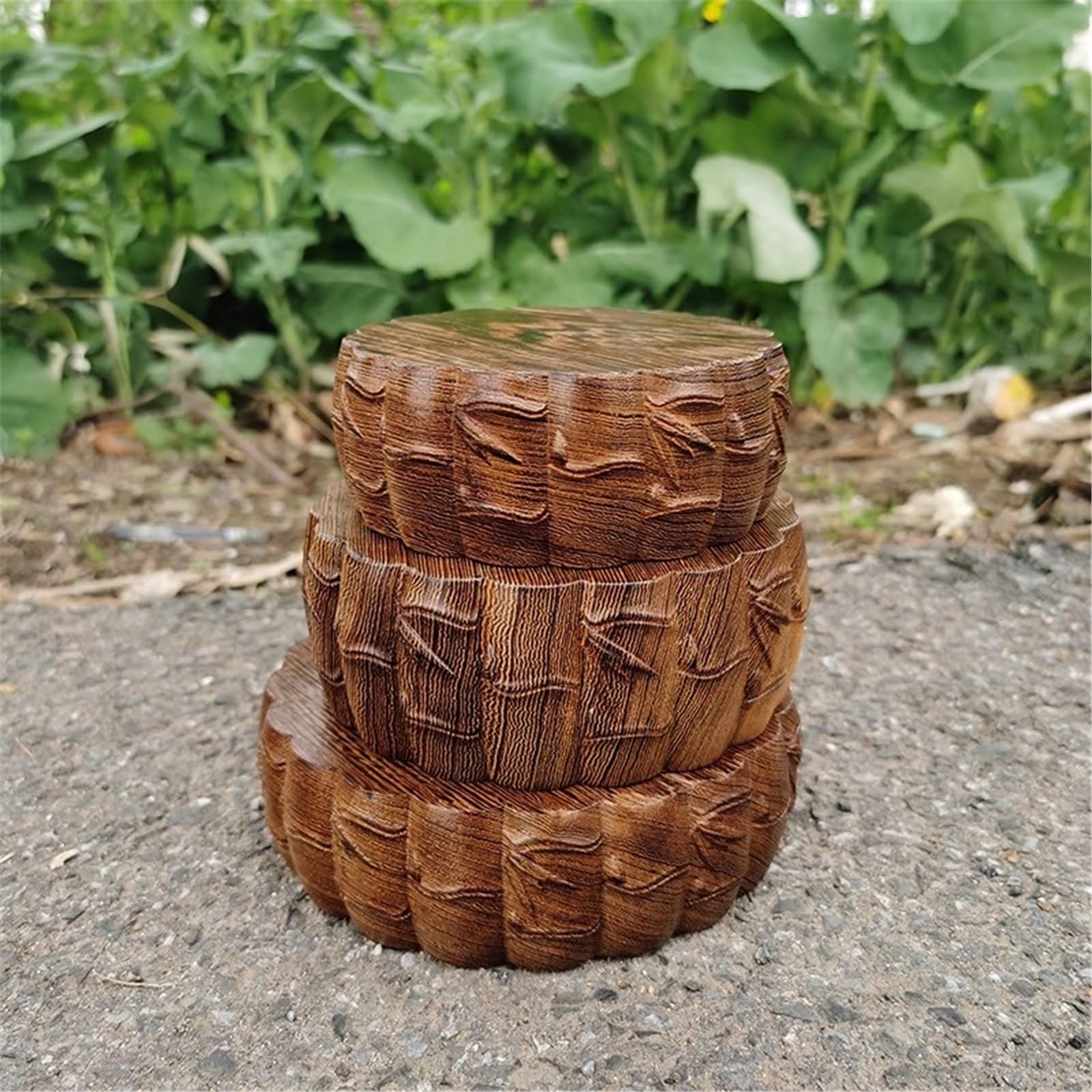 stół ekspozycyjny do bonsai Podstawa z drewna imitującego słoje bambusa, dziwne kamienie, czajniki, dekoracja rzemieślnicza, cokół podstawka pod doniczki(Mały)