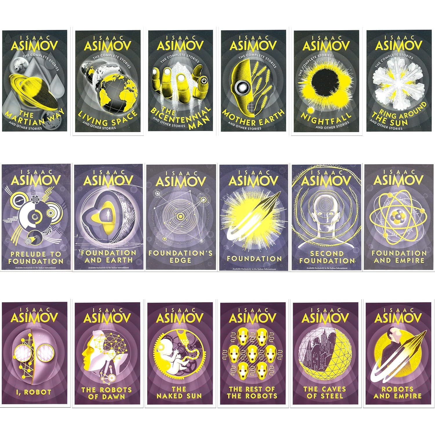 Isaac Asimov 18-Book Set - Foundation, Robot, and Short Story Collections: Visionary Tales of Galactic Empires, Artificial Intelligence, and Humanity's Future from the Master of Science Fiction