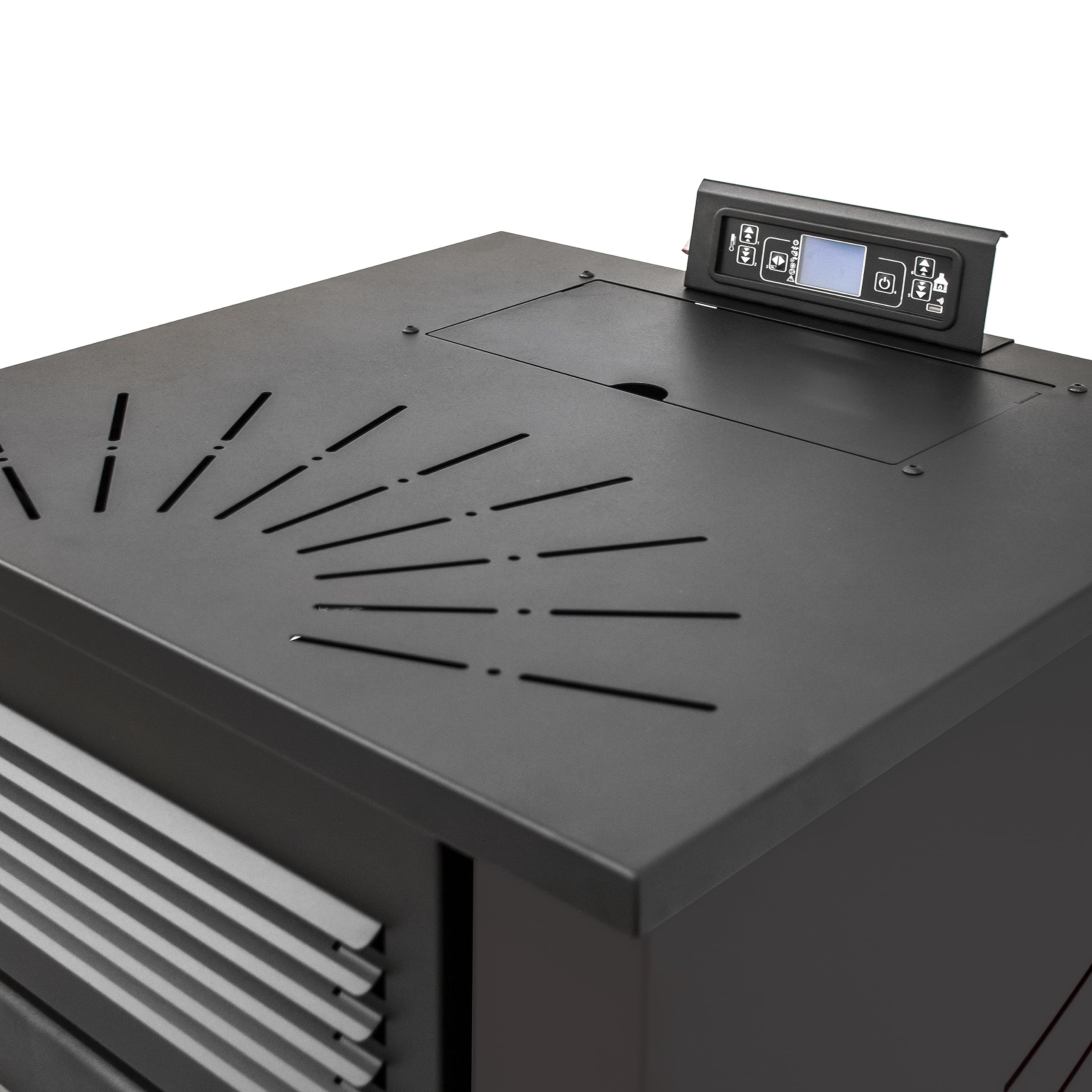STUFE A PELLET ITALIA Canada 12 KW 5 Sterne WiFi | Pelletöfen Effizienz 91% Heizt 120m² Autonomie 15 Std. 5-Sterne-Zertifiziert Programmierbar WiFi-Steuerung 5 Kräfte 24 Monate Garantie Schwarz