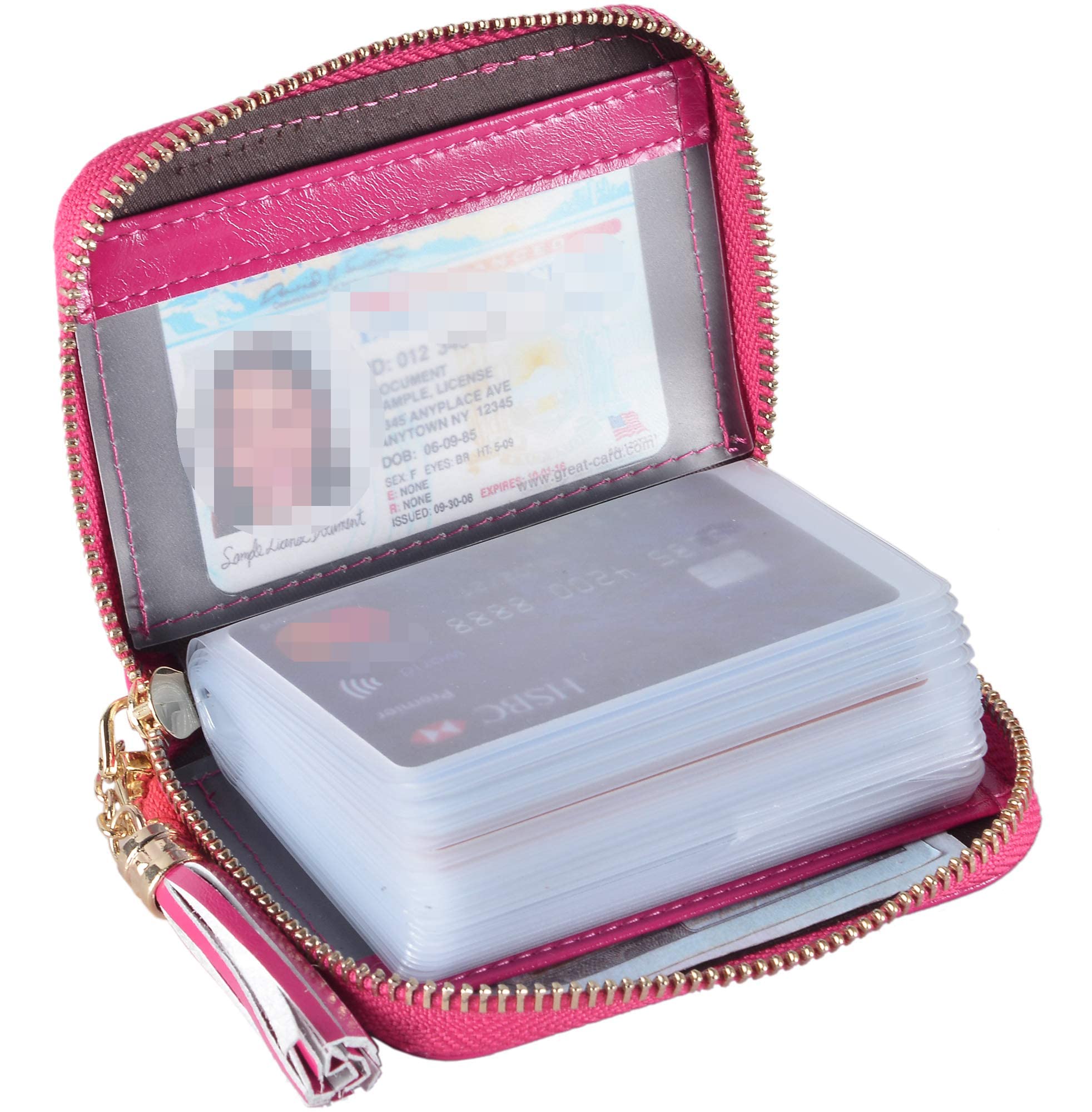 Womens Credit Card Holder Wallet RFID Leather Small ID Card Case