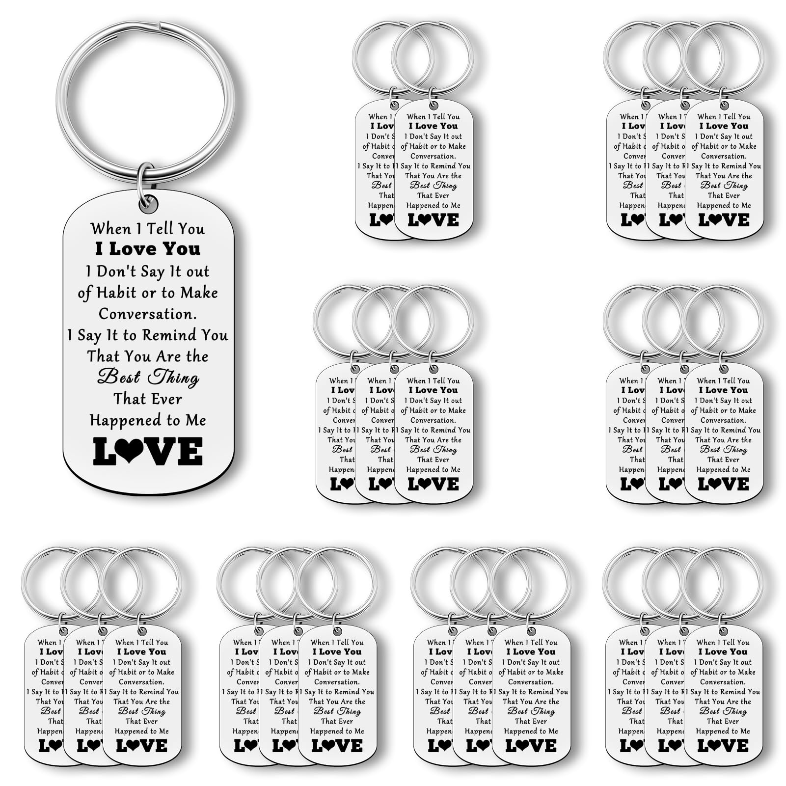 24Pcs Couple Keychain Gifts Couple Jewelry for Husband Wife Anniversary Valentines Day Gifts for Boyfriend Girlfriend Birthday Christmas Wedding Engagement Gift I Love You Gift Keychain for Women Men